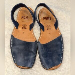 PONS LEATHER SANDALS IN BLUE